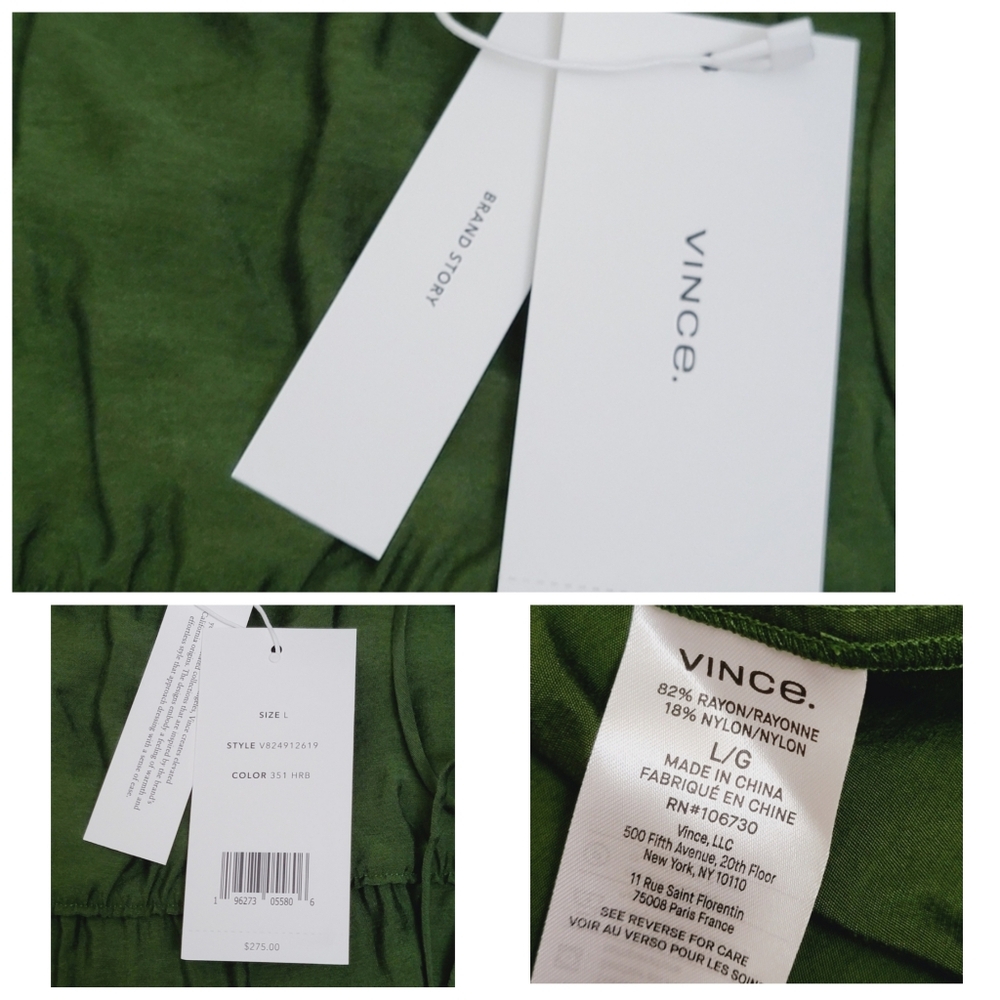 VINCE Cold Shoulder/Spaghetti Ruffle Sleeve Crop Top/blouse - Picture 9 of 9